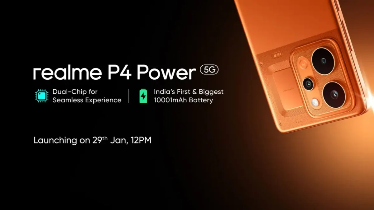 Realme P4 Power 5G smartphone with massive 10000mAh battery launching in India on January 29 - World's first 10000mAh mobile