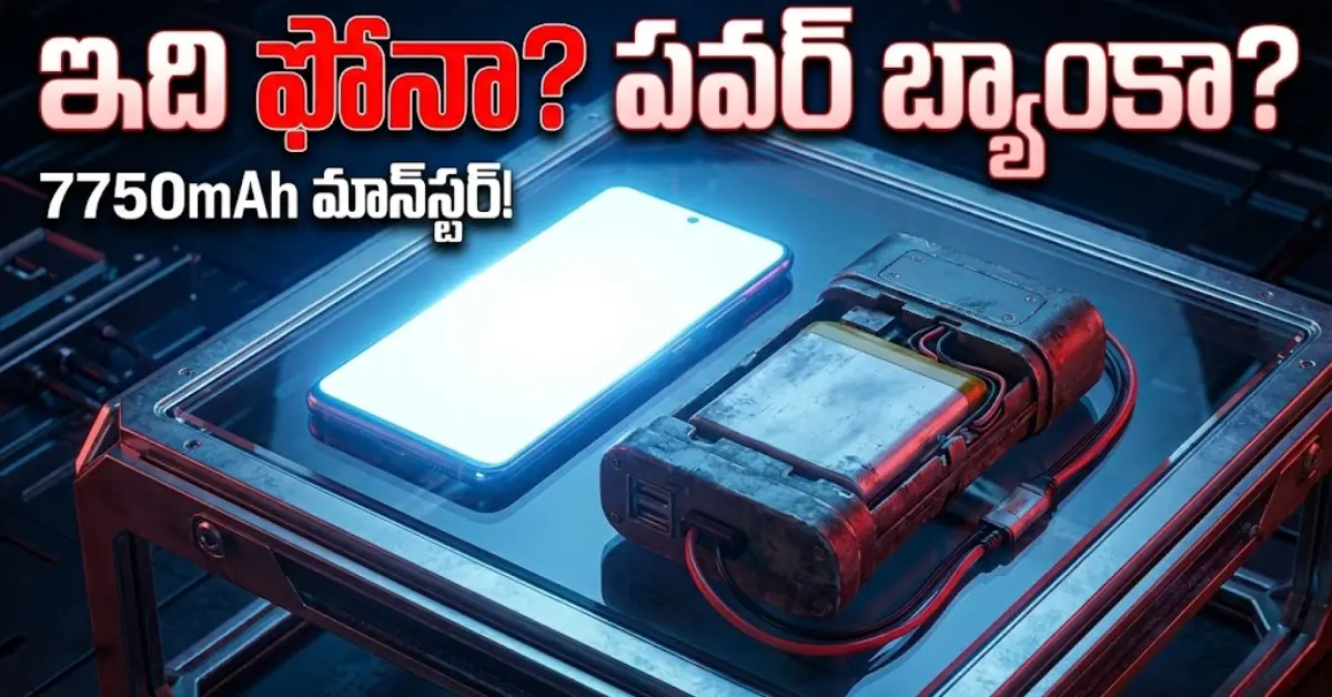 Realme Neo 8 smartphone with 7750mAh battery and 24GB RAM leaked specs in Telugu explanation.
