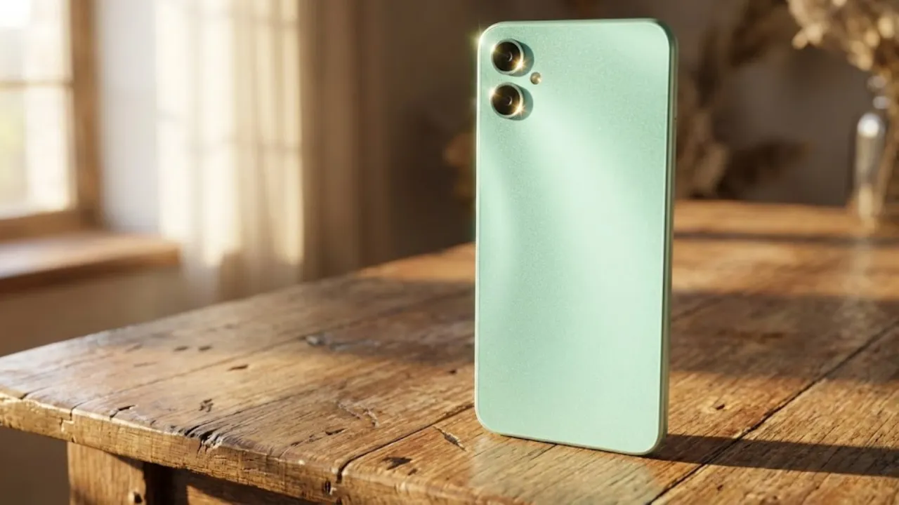 Samsung Galaxy M05 Mint Green Mobile Back View with 50MP Camera Review in Telugu