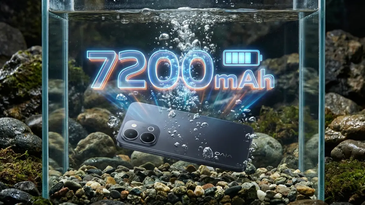 Vivo Y500i smartphone review and underwater test showing 7200mAh massive battery and IP69 waterproof rating