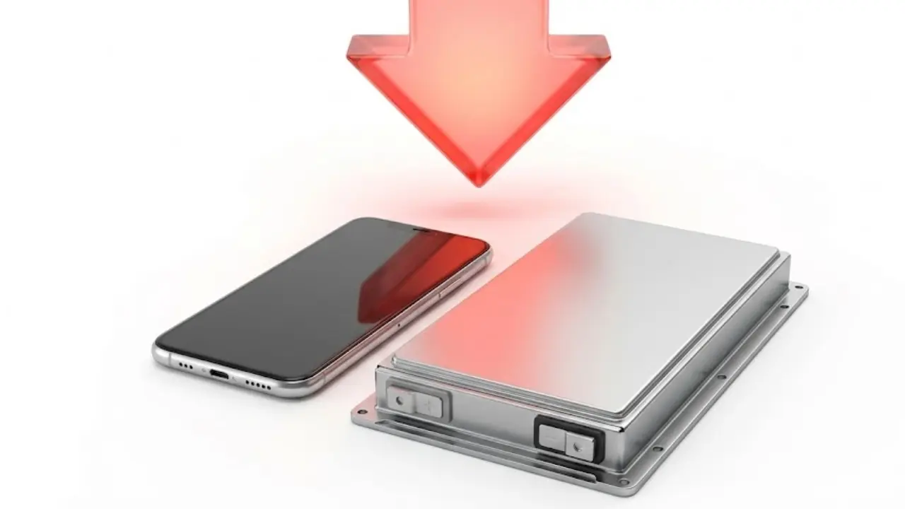 Smartphone and EV battery with green downward arrow showing price drop - Budget 2026 impact