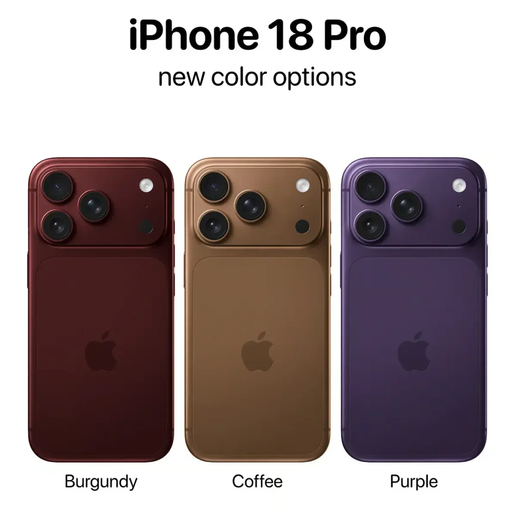 iPhone 18 Pro Max concept design with smaller dynamic island and new camera specs in Telugu