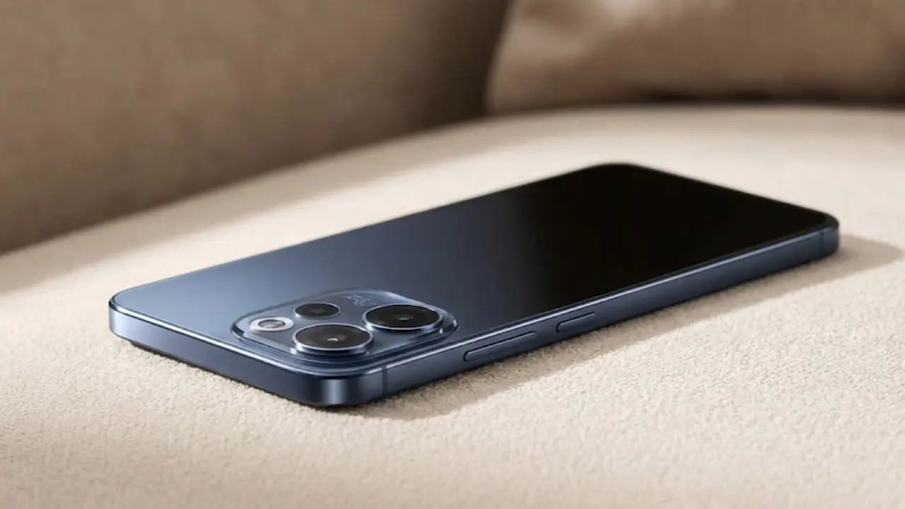 Oppo Reno 15c slim smartphone with 7000mAh battery on a clean premium surface