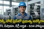 Indian youth showing a thumbs up representing CNP Nashik SPMCIL recruitment 2026 for 534 jobs. The image features Telugu text translating to 'Currency Note Press Jobs - 534 Vacancies'. Taja Points central govt job updates.