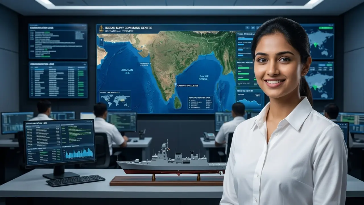 Informative feature image with telugu text about Indian Navy SSC Executive IT recruitment 2026 without written exam for BTech and MCA freshers. Taja Points update.
