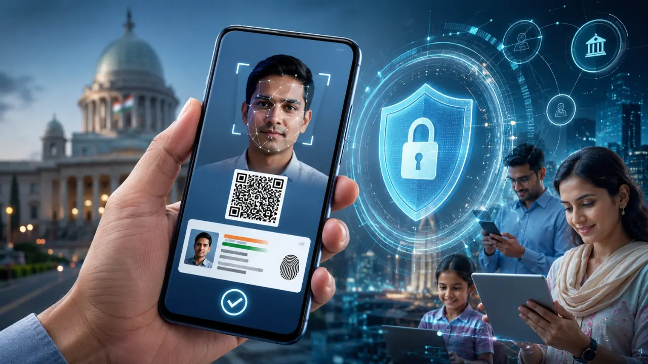 New Aadhaar App 2026 launched by UIDAI with selective sharing, face authentication and mobile update features